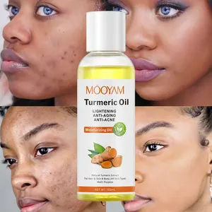Private Label Tumeric Oil Acne Treatment Organic Skin Care Facial Serum Whitening Face Oils Pure Natural Turmeric Essential Oil