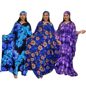 Шифоновое свободное женское платье с цифровой печатью в Африканском и европейском стиле с шарфом на бретелях