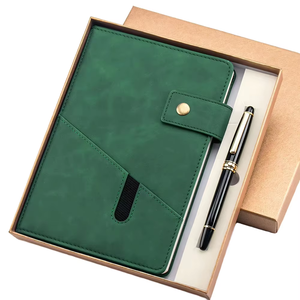 Cuaderno de diario personalizado negro con rayas, cuaderno de tapa dura de cuero A5, logotipo personalizable - Product Image 1