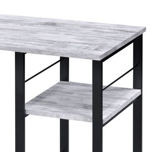 DB 2-Shelf <strong>Rectangular</strong> Writing <strong>Desk</strong> in Antique White and Black Elegant Office <strong>Desk</strong> - Product Image 4