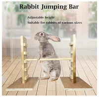 Ensemble de jouets en bois naturel hauteur réglable barre d'obstacle de saut d'exercice de lapin barre de saut d'entraînement d'obstacles