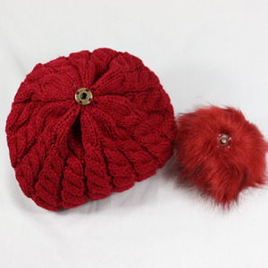 HK41 chapeau tricoté blanc uni Satin doublé manchette de sport d'hiver acrylique <span class=keywords><strong>amovible</strong></span> <span class=keywords><strong>pompon</strong></span> toque <span class=keywords><strong>bonnet</strong></span> <span class=keywords><strong>bonnet</strong></span> en tricot pour femme - Product Image 4