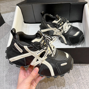 Baskets compensées à semelle épaisse pour femme, style Dad Sneakers, collection Printemps-Été 2026, rehaussantes, antidérapantes, à lacets - Product Image 1
