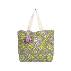 Sac à main en coton à imprimé floral, grande capacité, impression recto-verso, avec poignée en corde de coton - Product Image 2