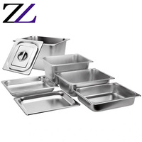 4l 6l 9l Eu Usa Standaard 1/1, 1/2, 1/3, 1/4,1/6 Ss Gastronorm Container Voedsel Display Gn Roestvrij Staal Chafing Schaal Pan