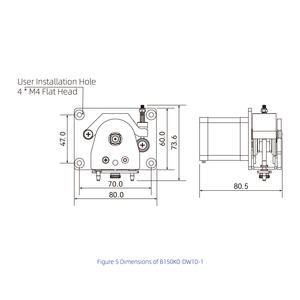 DW10-1 компактный перистальтический насос 6,3 В с шаговым двигателем мощностью 63 мл/мин для медицинского и промышленного использования, настраиваемый - Product Image 5