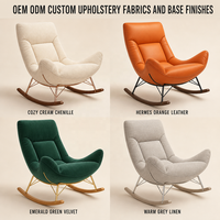 Fauteuil à bascule de style nordique moderne crème, chaise longue de designer simple pour la maison, chaise à bascule individuelle douce, vente chaude