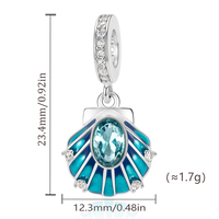 Breloques Pan en argent, bleu, rose, coquillages marins, perles d'imitation, compatibles avec les bracelets originaux, bijoux pour femmes et filles, Berluque, nouveauté