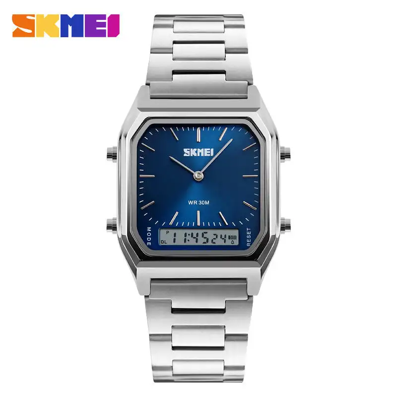 Wholesale Skmei 1220 Fashion Business Male Watch for Men Waterproof Men Retro Analog Quartz Digital Clock Wristwatch