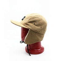 Musim dingin jual panas bahan korduroi topi snapback dengan penutup telinga