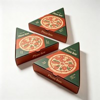 Boîte en papier de qualité alimentaire en gros pour pizza, boîte d'emballage pour pizza triangulaire, boîte personnalisée pour snacks et produits de boulangerie