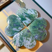 Vente en gros de sculptures de cœur en agate mousse naturelle avec support en métal doré, agate verte de haute qualité pour la décoration de la maison, cadeau