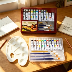 Kit de Pintura <span class=keywords><strong>al</strong></span> Óleo Premium, Tubos Vibrantes de 12 ml, Juego de Colores <span class=keywords><strong>al</strong></span> Óleo No Tóxicos de Calidad Artística con Bandeja de Mezcla para Estudiantes de Bellas Artes - Product Image 1