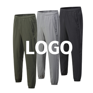 Mens Elastic Waistband Full Length Pants Mens Gym Training Pants with Zipper Pocket Elasticated <b>Trousers</b> Foot Quick Dry Fabric - Product Image 6