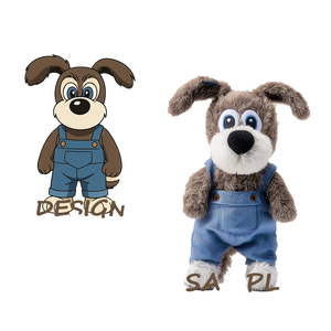 Jouets en peluche personnalisés, jouet en peluche chien brodé, animaux en peluche de dessin animé personnalisés en salopette, peluche douce, cadeau pour enfants - Product Image 1