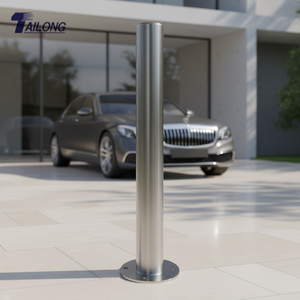 Bolardo de Seguridad Manual de Acero Inoxidable 304 de Alta Calidad Tailong, Poste de Seguridad para Estacionamiento y Tráfico, con Alta Resistencia a Impactos, Color Plateado - Product Image 5
