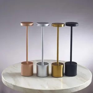 Lampe de table industrielle en métal USB rechargeable rétro Table à manger tactile veilleuse ambiance de restaurant lampes de table à LED