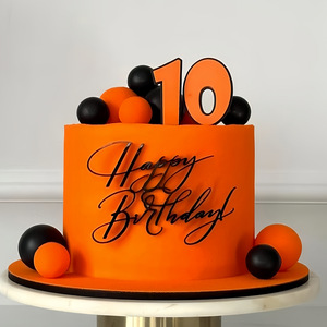 Decoración Lateral de Pastel Acrílica con Diseño de Miel y Dulzura, Feliz Cumpleaños, Negro, 1.3mm, Adorno para Pastel de Cumpleaños - Product Image 1