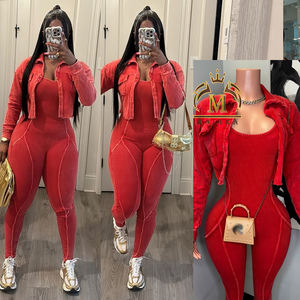 Высококачественная Женская Роскошная Одежда хлопковая укороченная куртка + Боди Комплект из 2 предметов Повседневный винтажный комплект из двух предметов женская одежда 2025 - Product Image 4