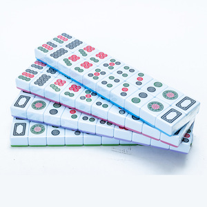 Handheld Mahjong Set Portable Melamine <b>Tiles</b> Green Blue Purple Pink For Chess Card Entertainment Universal Use - Product Image 2