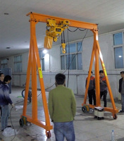 JIN YANG HU PT-1 Poussoir manuel Portique portable Hauteur fixe Mobile avec 1-2 tonnes Capacité de chargement Composants de base inclus