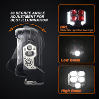 Feux de travail LED OVOVS pour camion tout-terrain, 95W, 7 pouces, avec faisceau haut et bas, pour véhicule universel, Jeep, tout-terrain, 4x4