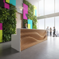 Comptoir de réception d'hôtel personnalisé en usine |   Meubles en bois massif modernes |   Table de réception paramétrique pour centres de vente