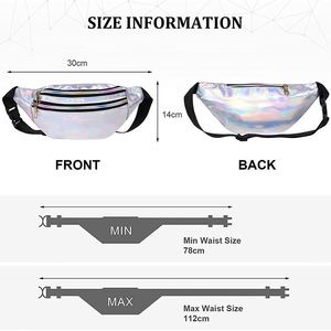 Riñonera Holográfica de Moda en Cuero PU para Mujer y Hombre, Brillante Metálica, Impermeable, para Festivales - Product Image 3
