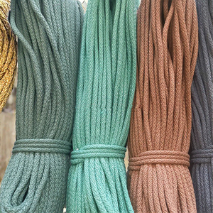 Dây thừng cotton xoắn tự nhiên, dây macrame cotton, dây móc tròn, dây có họa tiết gợn sóng, dây răng cưa - Product Image 1