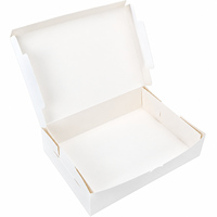 Boîte en carton blanc de qualité alimentaire certifiée CE, pliable, vierge, pour emballage de pâtisserie, gâteaux et plats à emporter