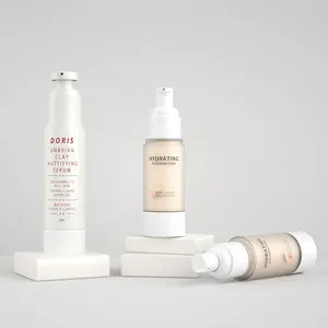 Flacon pompe sérum anti-poussière pour cosmétique, bouteille avec pompe sans air, Lotion, blanc givré, spray sous pression, 15ml, 30ml, 50ml, 80ml, 100ml