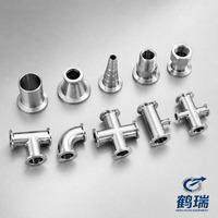 Adaptor Reducer Dua Ukuran Flensa Berbeda dari Baja Tahan Karat SS304 ISO-KF Reducing Cross Four Way Vacuum Fitting