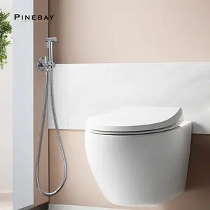 Pinbay Kit pancuran Bidet katup sudut kamar mandi penjualan laris Set Pancuran Toilet krom kuningan Set kain bayi Shattaf untuk wanita