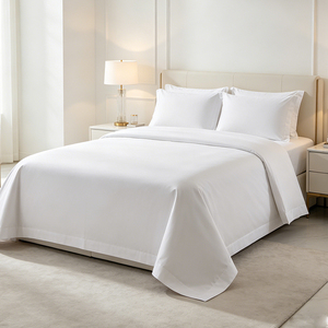 Draps d'hôtel Queen 100% coton, vente en gros directe d'usine, ensemble de draps <span class=keywords><strong>pas</strong></span> <span class=keywords><strong>cher</strong></span> pour l'hôtellerie et les spas - Product Image 1