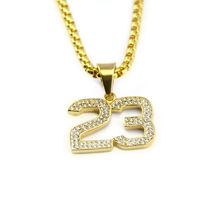 2026 New Personalized Cool Alloy Number Pendant Necklace Hiphop Rap Street Style <b>Box</b> <b>Chain</b> Men's Necklaces Fashion Jewelry - Product Image 3