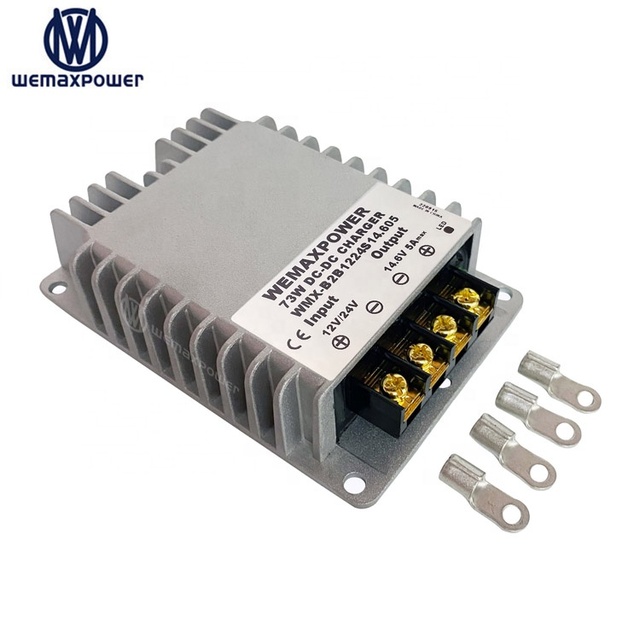 Waterproof Buck boost Converter 12v-12v RVs EV Boat Lithium LifePO4 Battery 5a 12v 24v to 14.6v Dc to Dc Charger