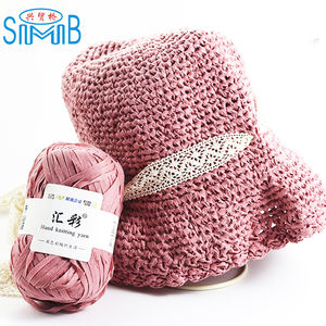 Fil <span class=keywords><strong>de</strong></span> <span class=keywords><strong>raphia</strong></span> fait <span class=keywords><strong>à</strong></span> la main, 100% Polyester, papier d'été, pour chapeau <span class=keywords><strong>de</strong></span> soleil, Crochet, nouvelle collection - Product Image 6