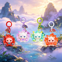 Nouveau porte-clés porte-bonheur renard à neuf queues, breloque de sac en vinyle inspirée du mythe chinois ShanHai, pendentif figurine de dessin animé mignon, accessoire pour sac à dos