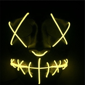 <span class=keywords><strong>La</strong></span> <span class=keywords><strong>Purge</strong></span> L'anarchie Film Halloween Néon Bleu L'éclat Du Visage Masque Pour Halloween Lumière - Product Image 4