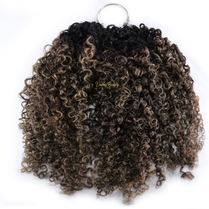 Estensioni di Capelli Umani Vmae con Trecce Crochet a Piuma, Ricci Profondi Afro Kinky, Balayage Biondo Cenere, Capelli Vergini Grezzi - Product Image 4