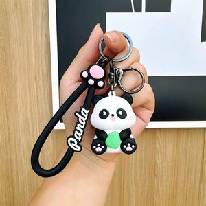 Cute Panda 3D Plush Carabiner Silicone Rubber Keychain for Boys Girls Student Backpack <b>Car</b> Pendant Promotional Gift <b>Key</b> <b>Chains</b> - Product Image 3