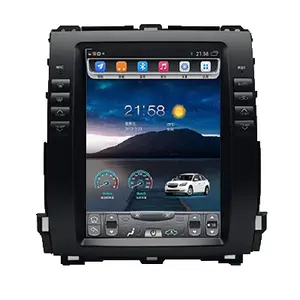 วิทยุติดรถยนต์สเตอริโอ10.4นิ้วสำหรับ Toyota Land Cruiser Prado 120 2002-2009หน้าจอนำทาง GPS ของ Tesla สำหรับ Lexus GX470 Android Gps