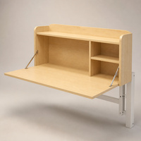 Table de lit simple avec étagère de rangement, bureau d'étude pliable pour étudiants en dortoir, chambre et petits espaces