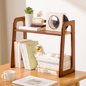 Étagère de bureau simple en bambou, unité d'étagérage multi-niveaux pour l'organisation et le rangement du bureau - Product Image 3