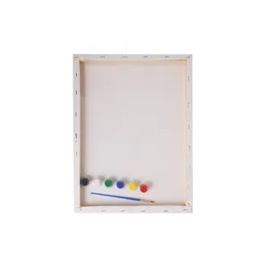 Conjunto de cavalete de madeira natural e mini tela de tamanho personalizado para exibição de pintura infantil