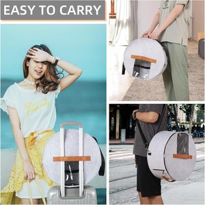 MOQ bajo al por mayor personalizado grande hecho en casa ropa colgante poliéster fieltro caja <span class=keywords><strong>de</strong></span> almacenamiento armario sombrero <span class=keywords><strong>organizadores</strong></span> con correa para el hombro - Product Image 5