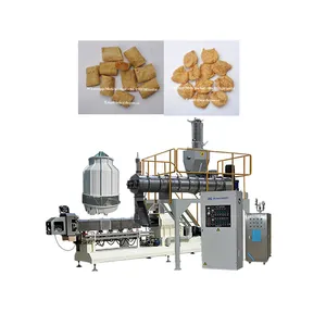 Double screw extrusion Soy vegan meat make machine/Wet extruder soy protein nuggets production line made in China