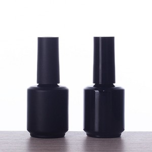 Venta al por mayor 5ml 10ml 15ml Botellas de esmalte de uñas de gel de vidrio negro con tapón de rosca y cepillo - Product Image 2