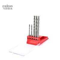 FEIDA – Ensemble de 5 forets à percussion SDS Plus en acier au carbone électrifié, queue en carbure, acier rapide, soudés par fil de carbure pour