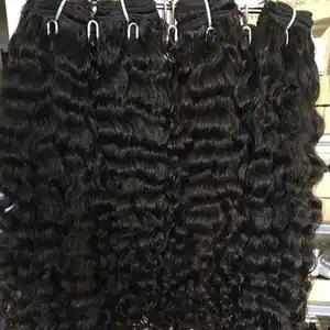 Unprocessed Vietnam Virgin Cuticle Intact Hair Bundle Vendors Bulk Double Drawn Weft Raw Indian Temple Human Hair Extensions